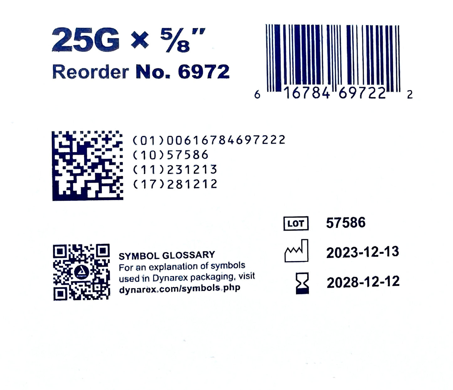 Dynarex Needles 25g 5/8"