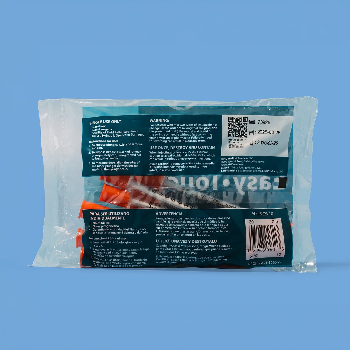 Easy Touch Syringes 30g 0.5ml 5/16"