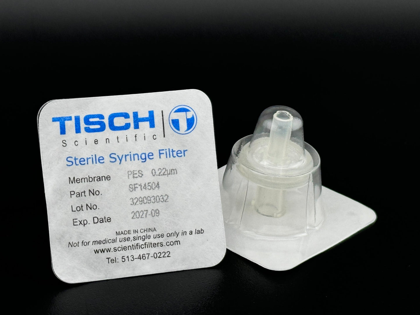 Tisch Scientific Filter Syringe .22μm PES 13mm - Sterile Individually Wrapped