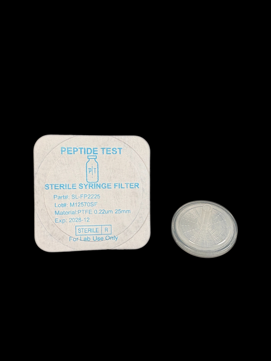 PeptideTest Syringe Filter .22μm PTFE 25mm - Sterile Individually Wrapped