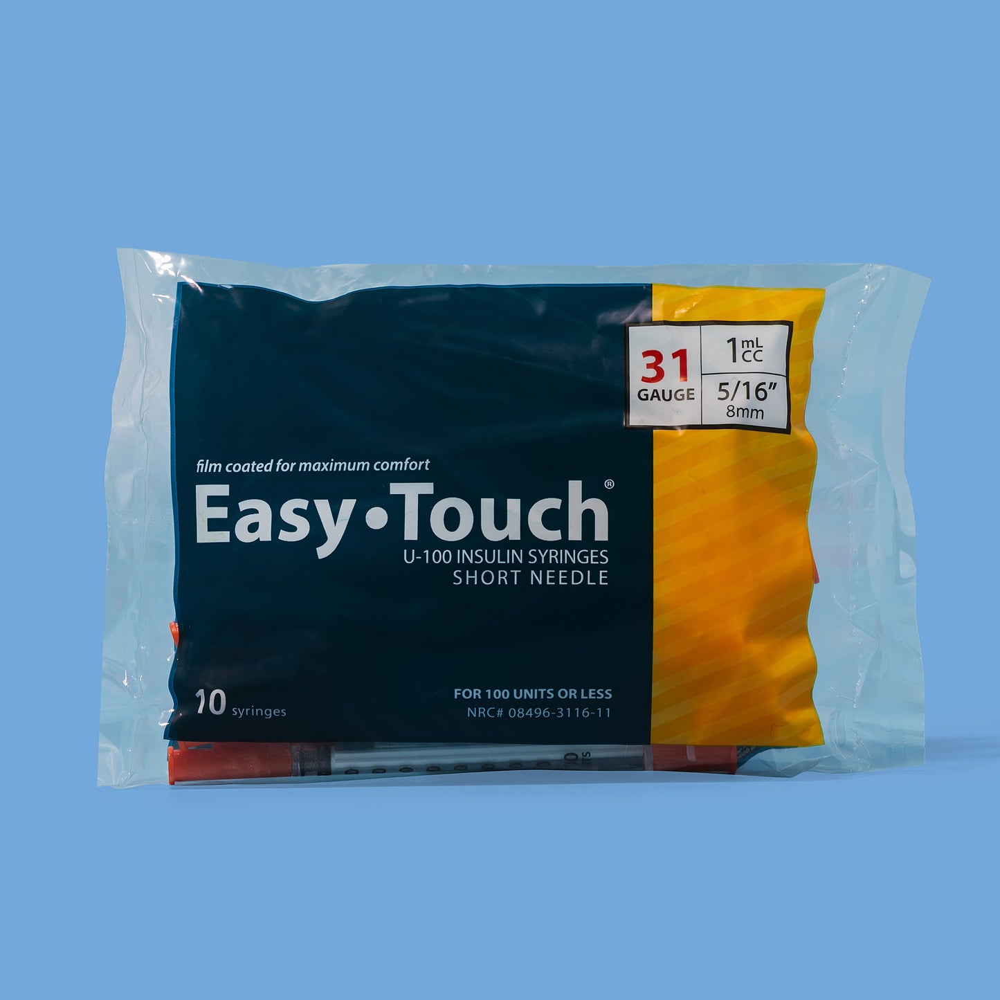 EasyTouch Insulin Syringes 31g 1mL 5/16"