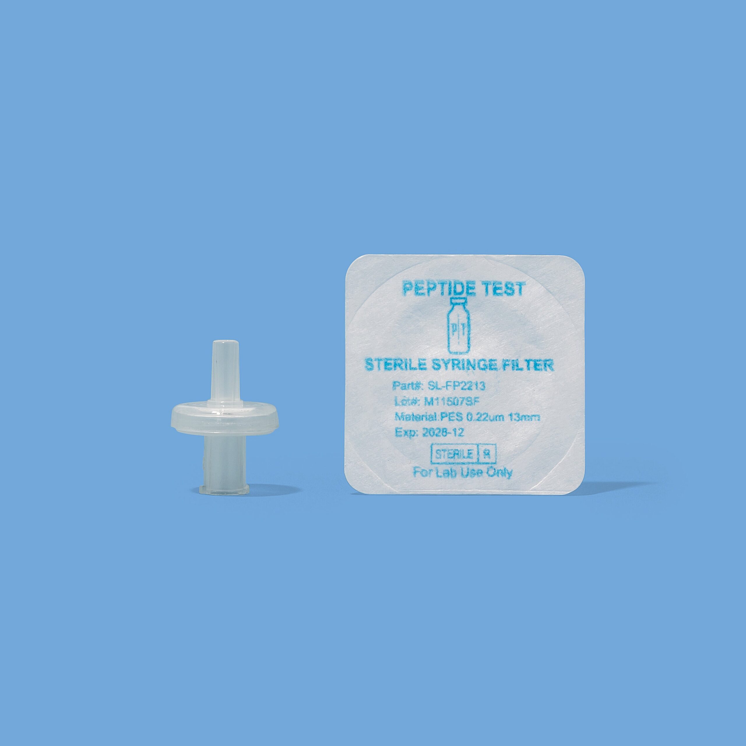 PeptideTest Syringe Filter .22μm PES 13mm – Sterile Individually Wrapped