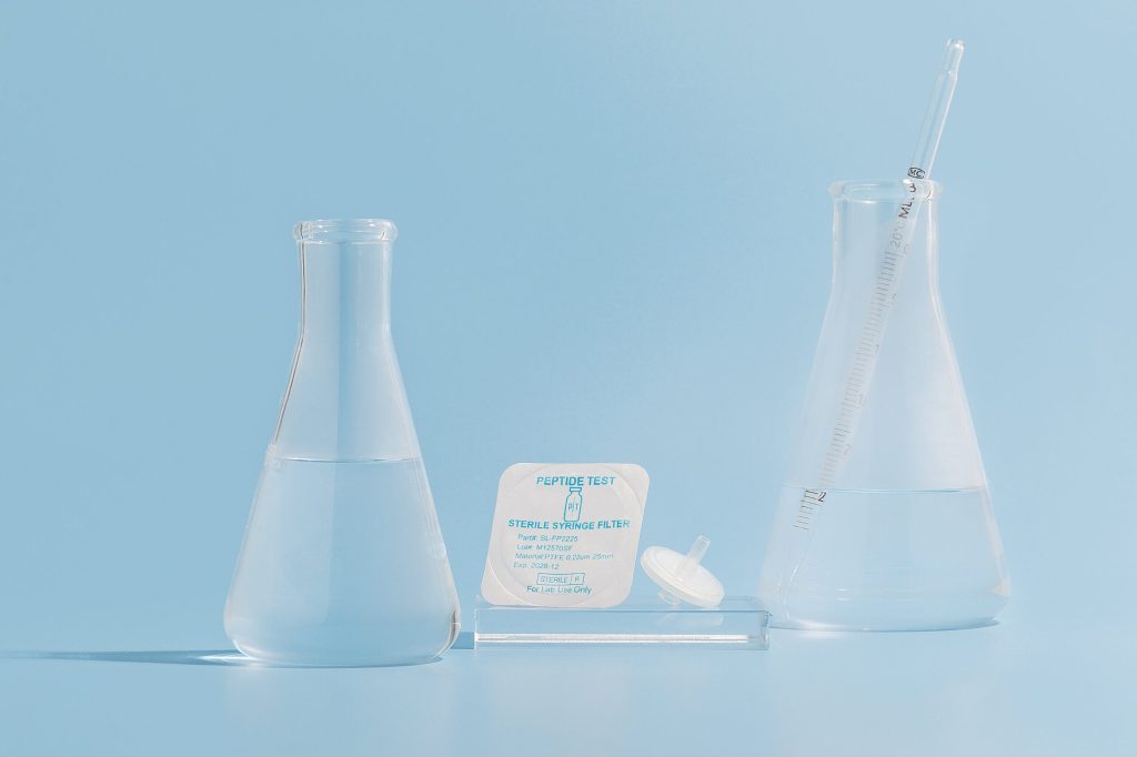 PeptideTest Syringe Filter .22μm PTFE 25mm – Sterile Individually Wrapped